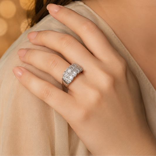 Multi-Row Cubism Ring