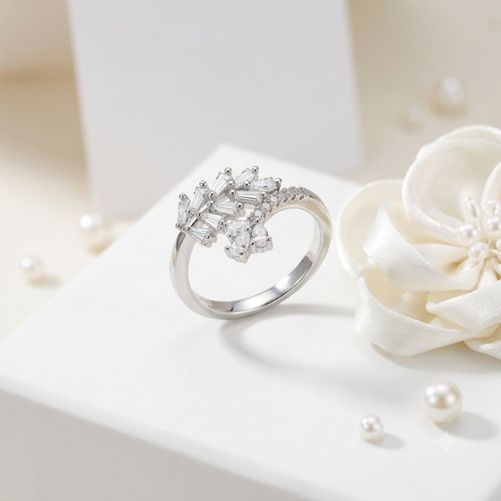 Leaf Motif Adjustable Ring