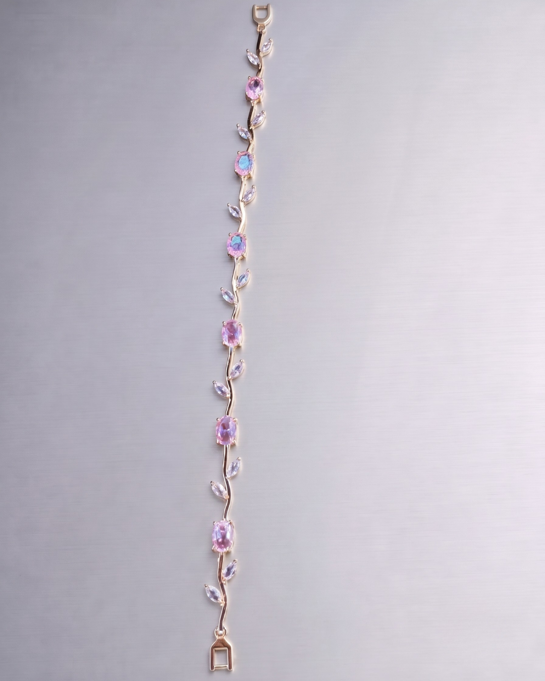 Crystal Vine Bracelet-Transparent Crystal Leaf Charm