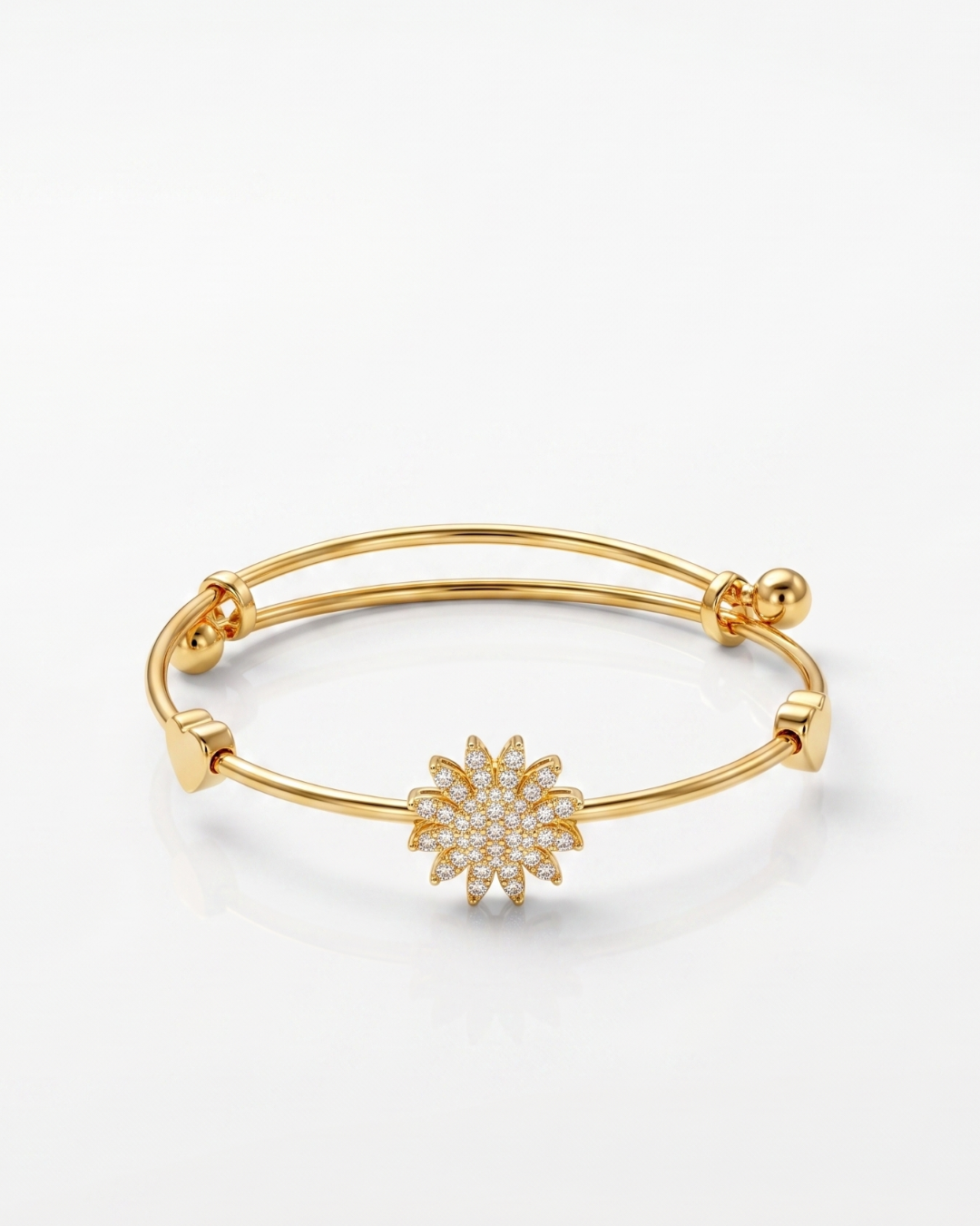 Golden Radiance Crystal Cuff Bracelet