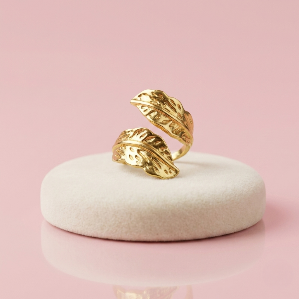 Golden Leaf Cuff Ring