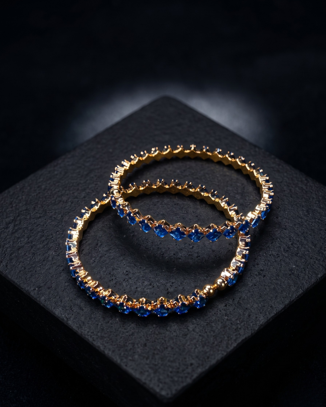 Elegant Sapphire Glow Bangles