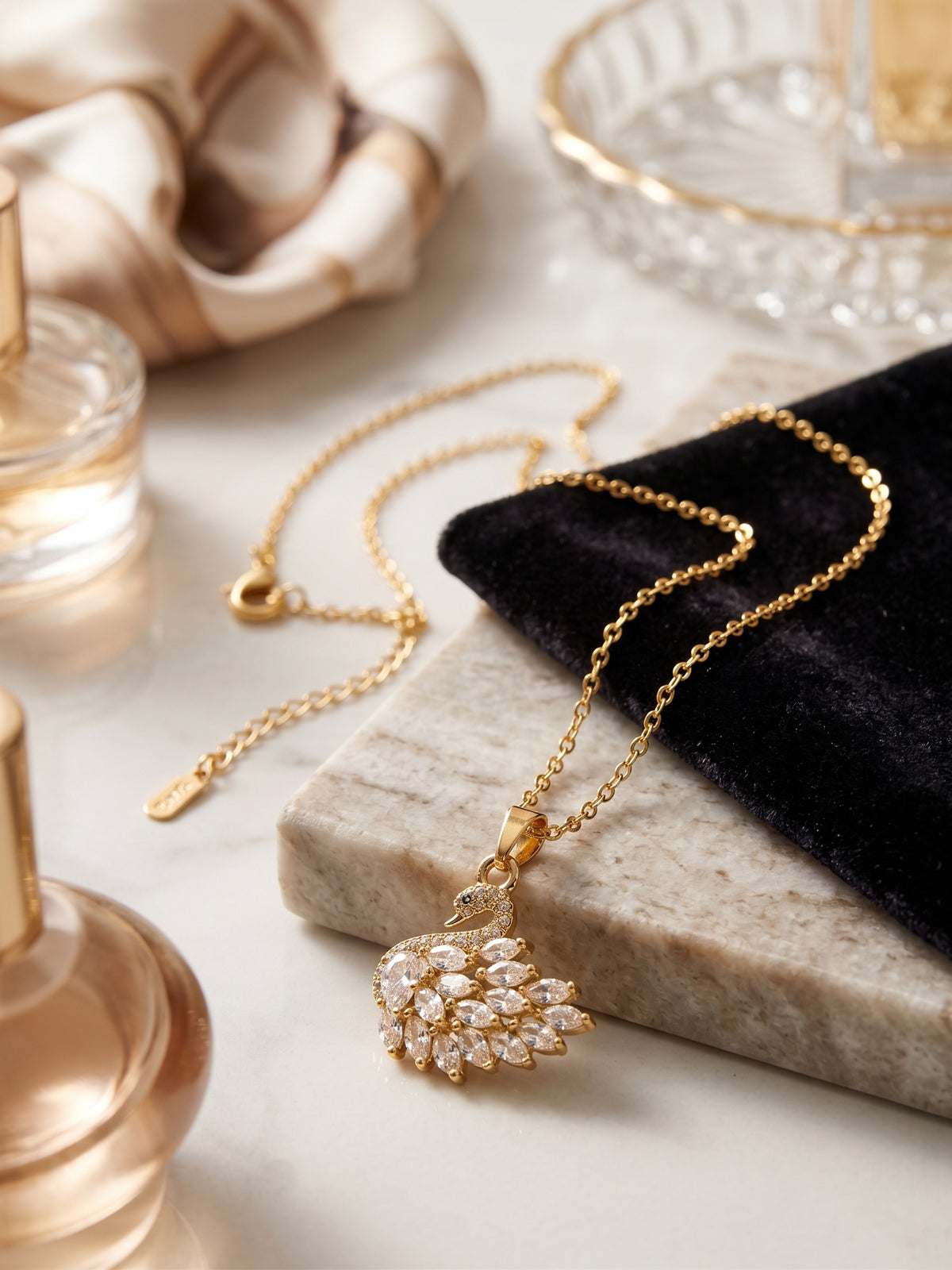 Royal Swan Crystal Necklace