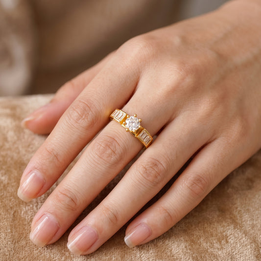 Round CZ Solitaire Ring