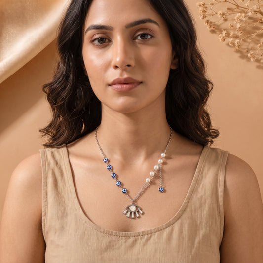 Elysian Evil Eye Pearl Necklace