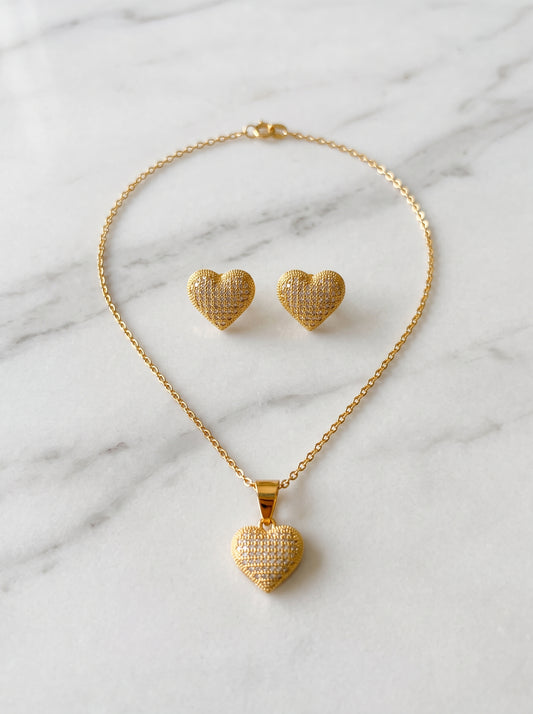 Golden Heart Spark Jewellery Set