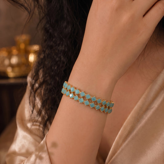 Aqua radiance Crystal Bangle Set