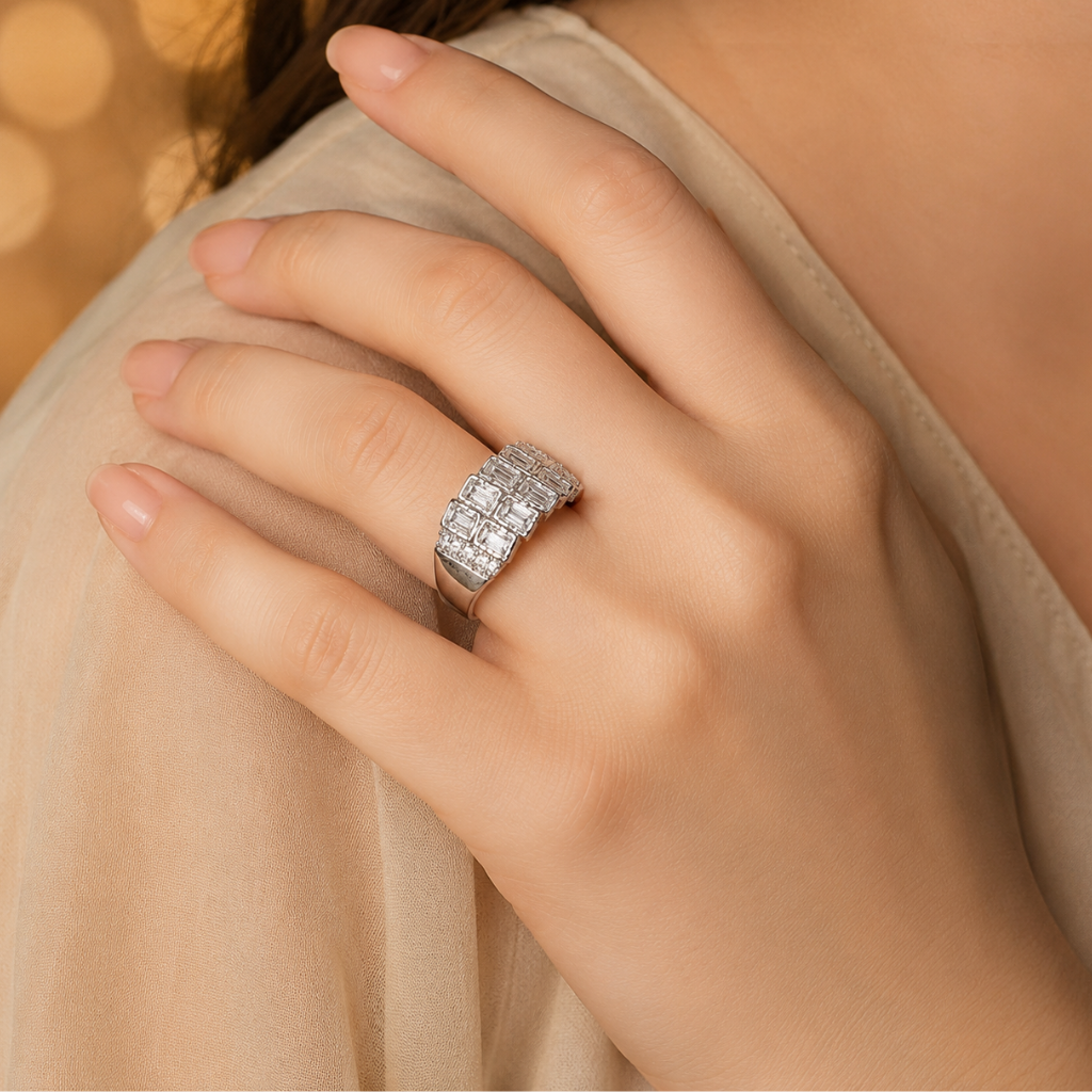 Multi-Row Cubism Ring