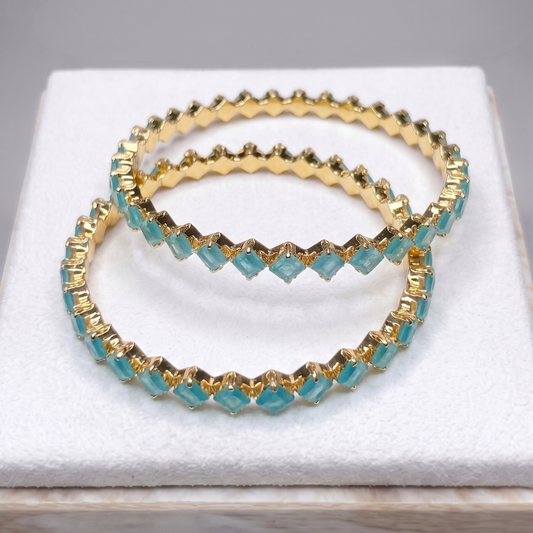 Aqua radiance Crystal Bangle Set