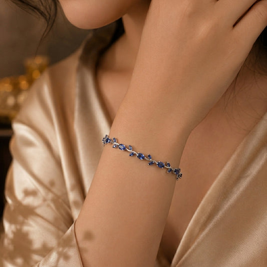Violet grace Vine Bracelet – Purple Crystal Leaf Charm