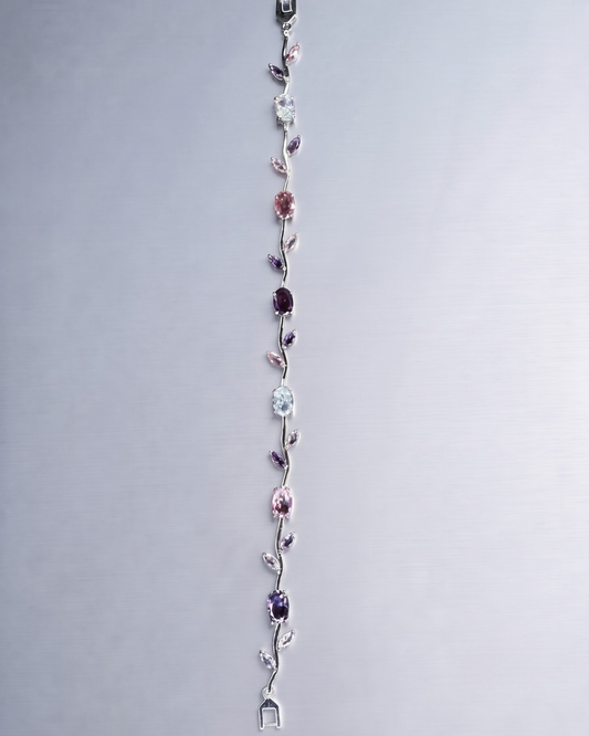 Aurora Vine Bracelet-Multicolor Crystal Leaf Charm