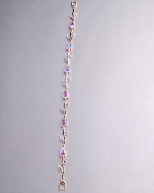 Crystal Vine Bracelet-Transparent Crystal Leaf Charm