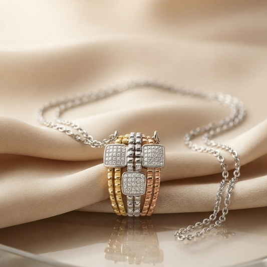 Luxe Trinity Cross Pendant Necklace