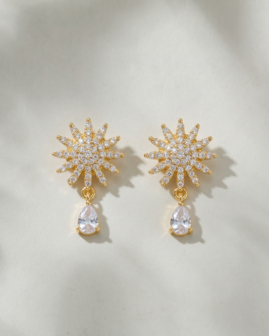 Celestial Spark Crystal Drop Earrings