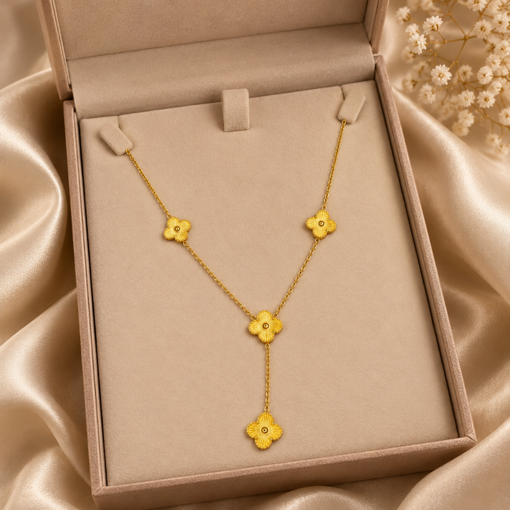 Golden Clover Elegance Necklace