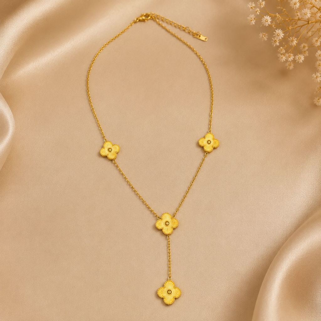 Golden Clover Elegance Necklace