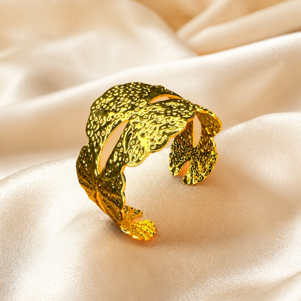 Golden Leaf Modern Cuff Bracelet