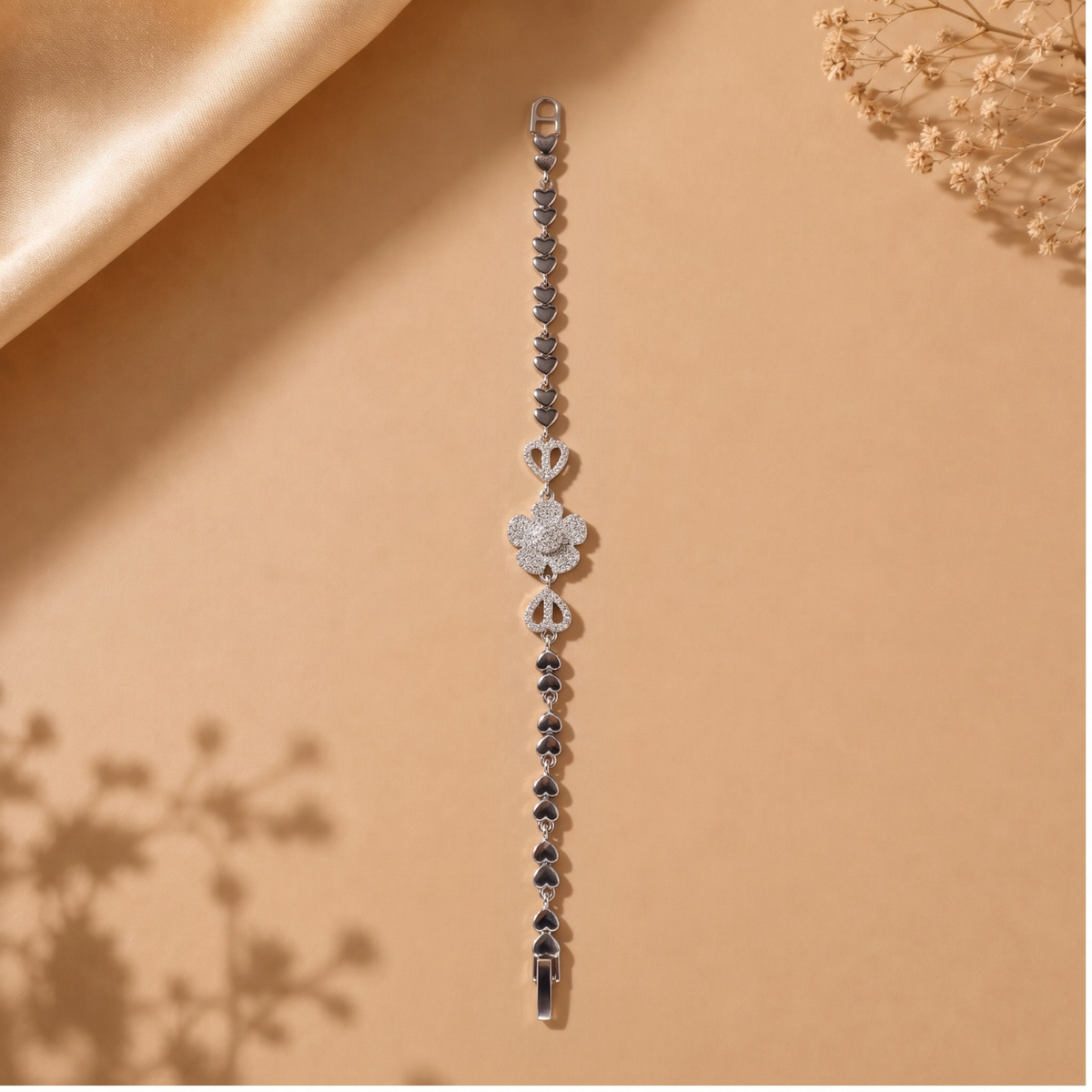 Blooming Heart Crystal Bracelet