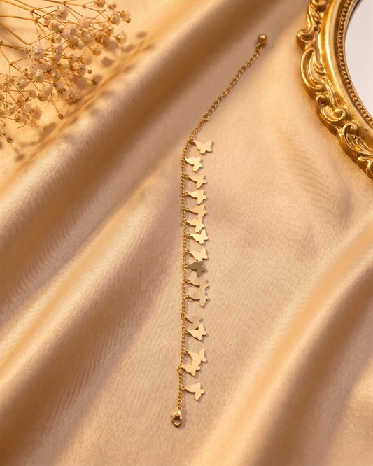 Zevana Butterfly Charm Anklet