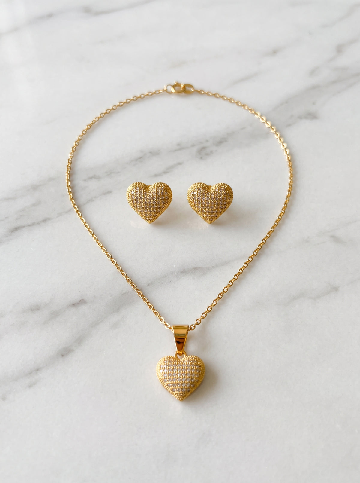 Golden Heart Spark Jewellery Set