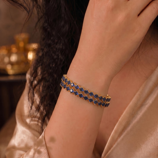 Elegant Sapphire Glow Bangles