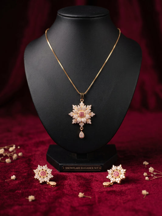 Bloom Crystal Pendant Necklace & Earrings Set